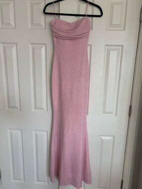 NWT Windsor Baby Pink Strapless Coquette Sparkle Mermaid Long Formal Dress